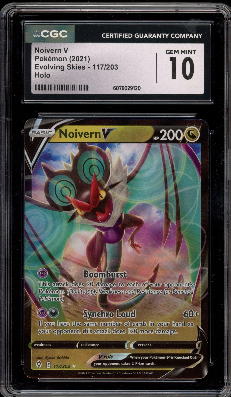 Pokemon Noivern V Evolving Skies Holo Rare #117 CGC 10 Gem Mint