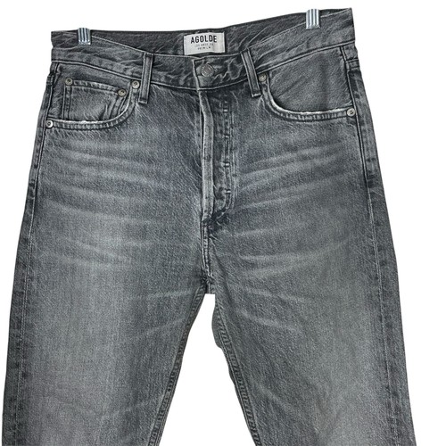 Pantalones de mezclilla grises recortados Agolde Jamie rectos East Village talla 27 - Imagen 6 de 15