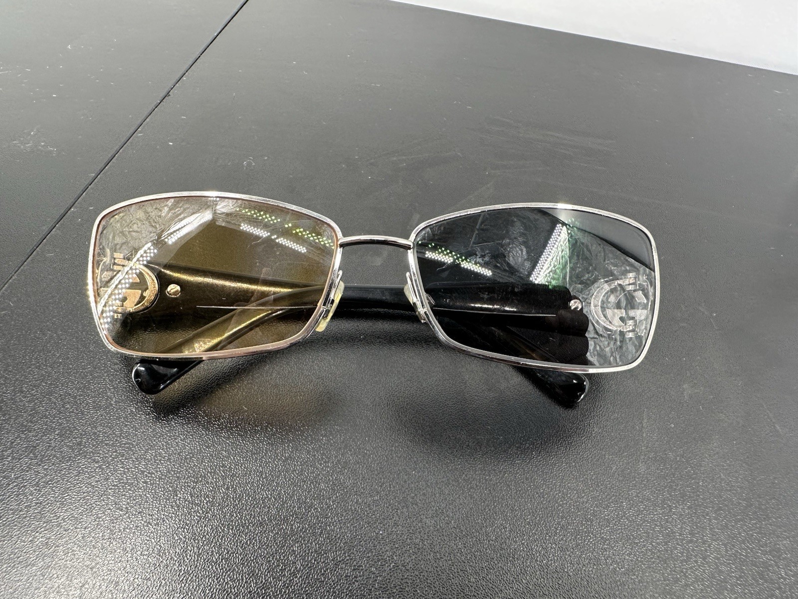 Gucci Vintage Frame Crystals Interlocking GG Made In Italy 56-18-135 (C2-03)