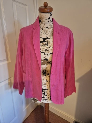 Seasalt Women's Regular Blinker Linen Blazer Tulip BNWT Size 18 RRP £89.95