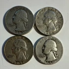Washington Quarter Lot 1942 1943 1957 1964 25C 90% Silver. 10% Under Spot!