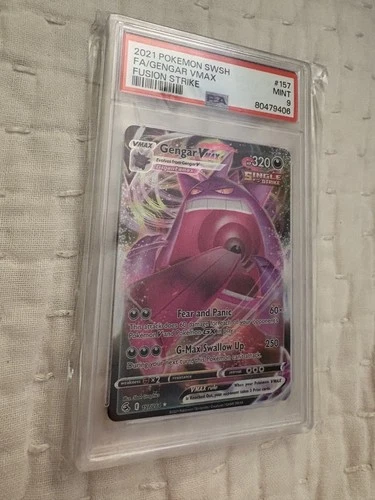 142203674 Gengar VMAX 2021 Pokemon Fusion Strike #157 PSA 9!!