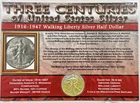 1945 "3 Centuries of United States Silver" 90% Silver Walking Liberty 50C w/COA