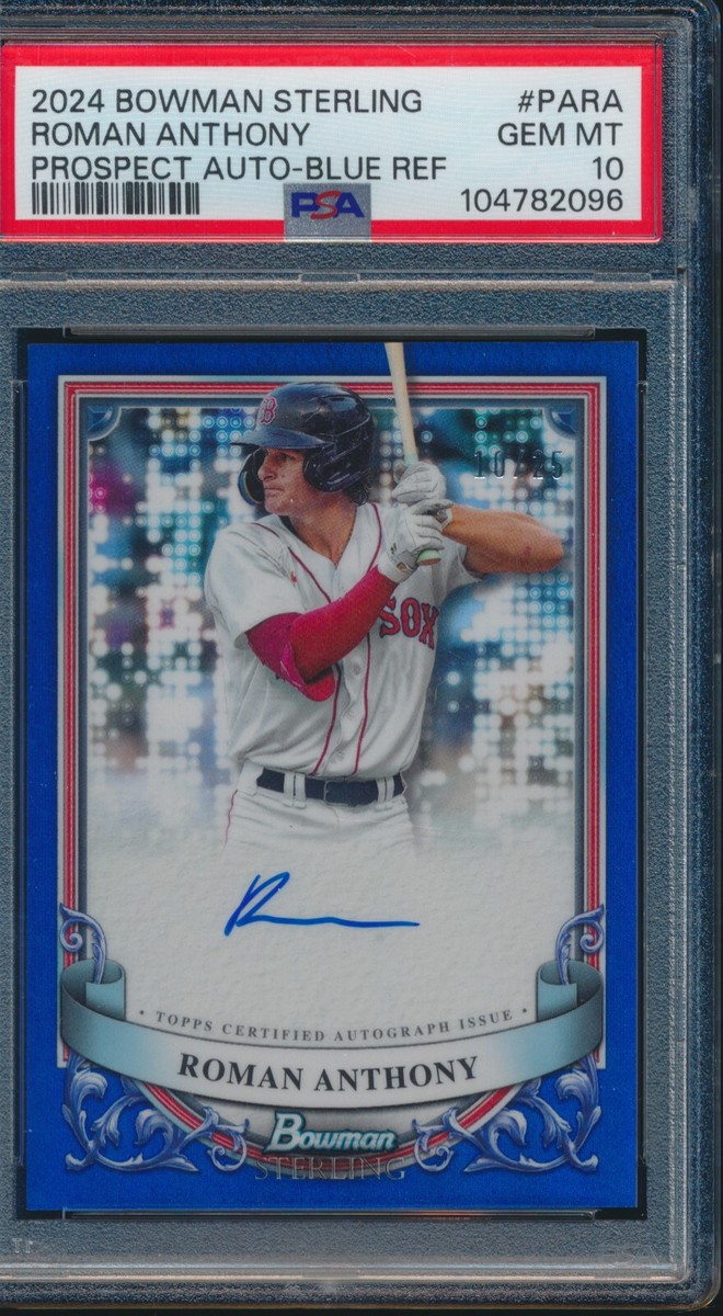 PSA 10 ROMAN ANTHONY AUTO 2024 Bowman Sterling BLUE REFRACTOR/25