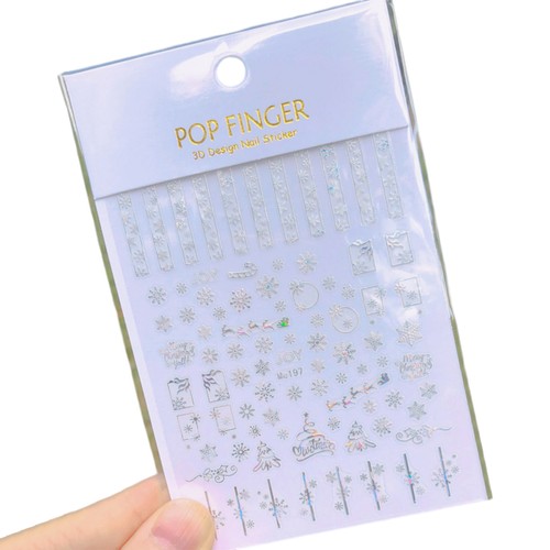 1 Sheet Manicure Sticker Self Adhesive Diy 3d Christmas Theme Winter New Year