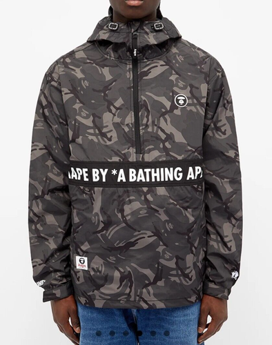 AAPE by A Bathing Ape Adult Camo Half Zip Rain Jacket - Men M/Women L - MRSP$420 - Picture 2 of 12