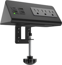 Desk Power Strip USB-C Mount Nightstand Surge Protector AC Outlets Fast Charging