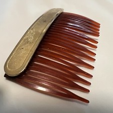 Vintage 50s 60s Gold Tone Hair Accessory Comb Costume Fashion Estate