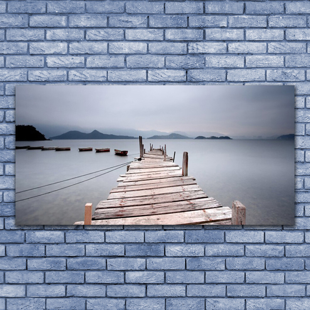 Impression sur verre architecture et mer 140x70cm tableau haut de gamme