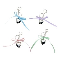 Bowknot Heart Charm Keychains Hanging Ornament Pendant Keyring Decoration