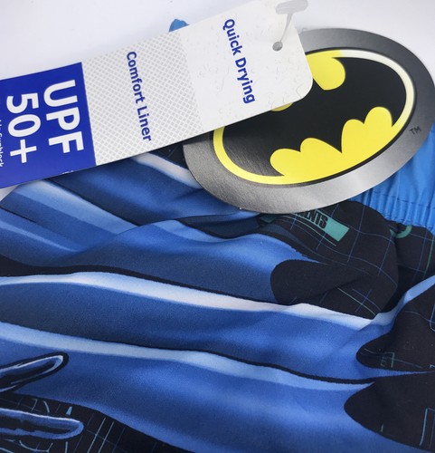 Batman Swimming Trunks Boys Size 4 Board Shorts UPF 50+ Swim Shorts DC Comics WB - Picture 5 of 8
