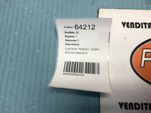 Llacson Avisador Acústico Piaggio Vespa GTS 300 Super 2008-2016 - Imagen 3 de 3