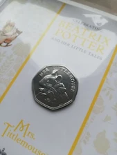 2018 Beatrix Potter Mrs Tittlemouse 50p BU pack. Sealed/Mint