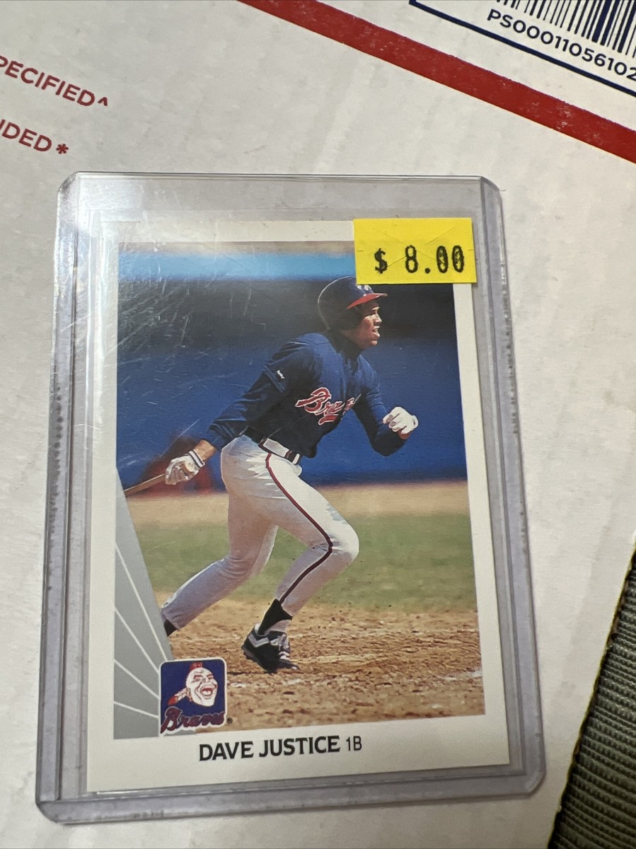 1990 Leaf #297 DAVE JUSTICE Atlanta Braves ROOKIE Card MLB 🔥 05