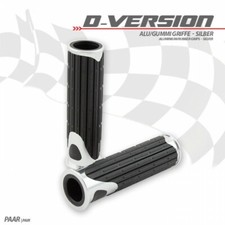 Custom Alu/Gummi-Griffe, silber, passend für 22 mm Lenker