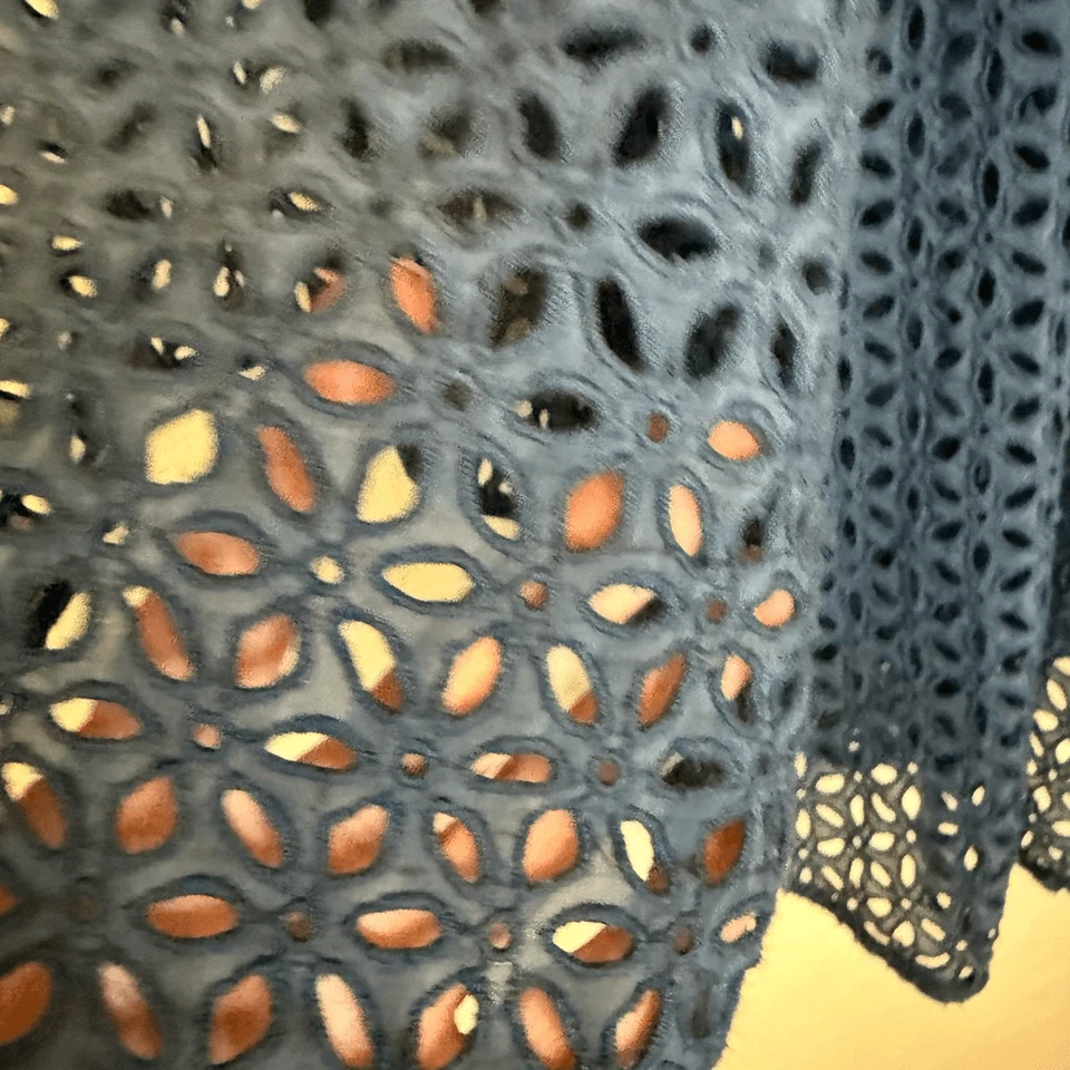 Falda circular Tibi New York azul ojales dobladillo asimétrico talla 8 Cottagecore Foto 3 de 4