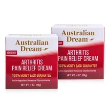 Australian Dream Arthritis Pain Relief Cream - 4 Oz Jars (2 Pack)