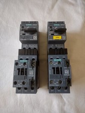 Siemens SIRIUS 3RT2028-1BB40 Contactor with 3RV2021-4EA10 Breaker LOT of Two
