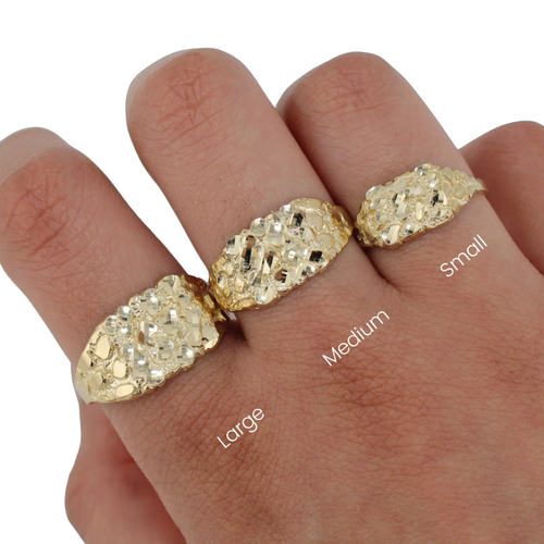 Authentic 14k Gold Nugget Ring Small Medium Large Extra Large Sizes 6 ...