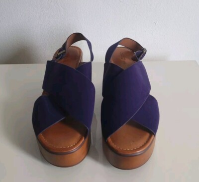 Indigo Rd. Women's Fayina Open Toe Casual Wedge Dark Blue Sandals Size 9.5M