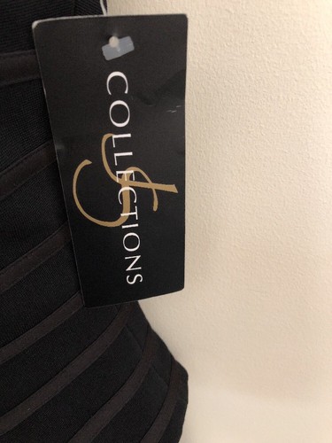JS Collections Dressy Black Top Sleeveless Square Neck w Back Zipper, Size 8 - Picture 3 of 8