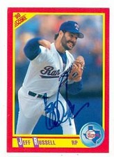 Jeff Russell autographed Baseball Card (Texas Rangers) 1990 Score #263