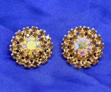GARNE 1960?s Rhinestone Clip On Earrings