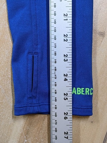 Abercrombie & Fitch Blue 1/4 Zip Raglan Small Activewear Thumbholes Pockets! - Picture 8 of 12
