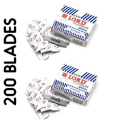 200 LORD Razor Blades Stainless Single edge For Shavette Barber Salon ...