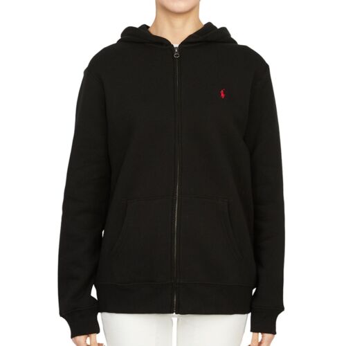 NWT Polo Ralph Lauren Boys Sz XL Core Replen Full Zip Pony Fleece Black Hoodie