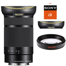 HD 32k WIDE ANGLE LENS + MACRO LENS FOR Sony E 55-210mm f/4.5-6.3 OSS Lens (49MM