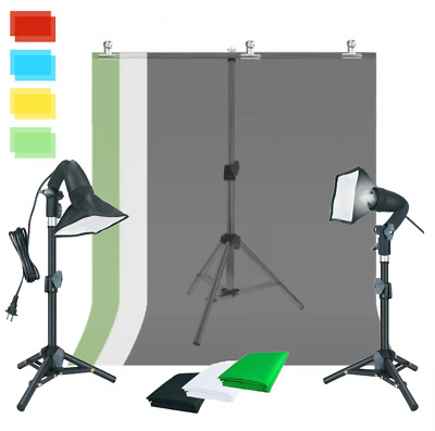 LED Video Light Adjustable Tripod Stand/Color Filters & Desktop Backdrop Stand