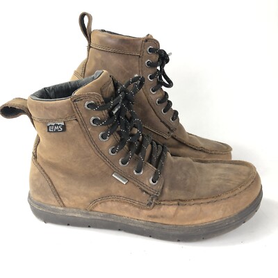Lems Boulder Boot Waterproof Weathered Umber Brown Leather Men's Size 7.5 W 9
