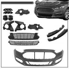 For 2013-2016 Ford Fusion Front Bumper Cover & Grill W/ Fog Light Covers