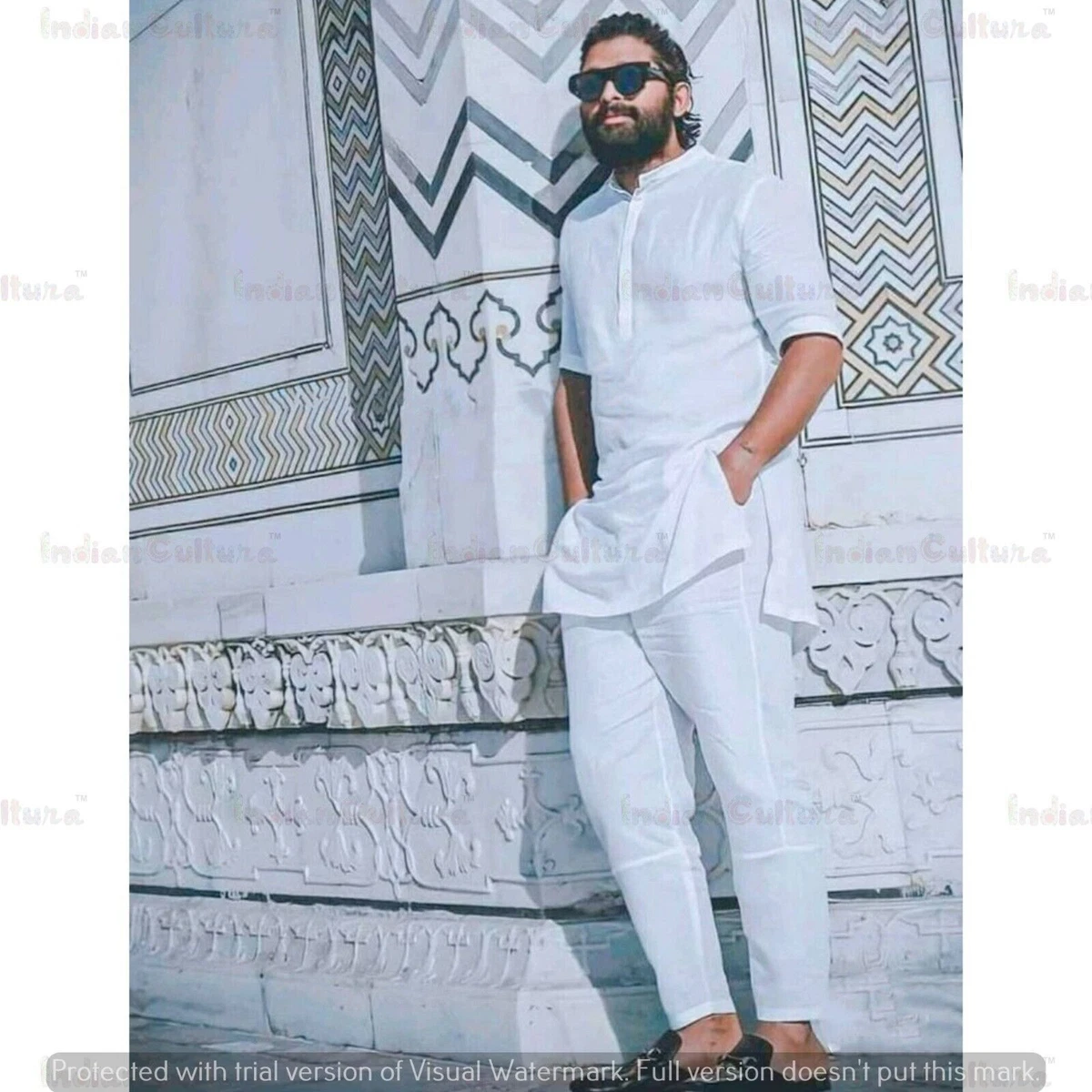 white kurta style shirt