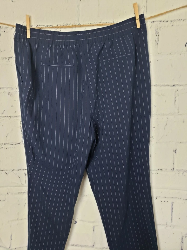 Pantalón Rafaella Mujer Azul Marino Rayas Talla 16 Elástico en Cintura Frente Plano Foto 4 de 4