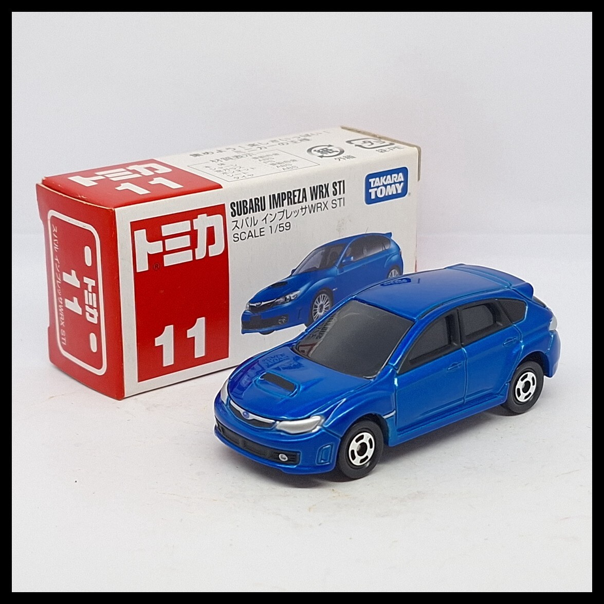 TOMICA 11 SUBARU IMPREZA WRX STI 1/59 TOMY NEW DIECAST CAR 2008 (D