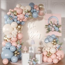 Gender Reveal Pink Blue Balloon Arch Kit Baby Shower Decorations Blue Pink