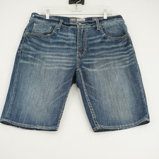 BKE Tyler Mens Denim Shorts Size 36 Medium Wash Stretch Blue Jean Shorts