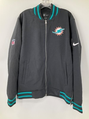 MIAMI DOLPHINS TEAM ISSUED GREY NIKE SIDELINE COACHES BOMBER