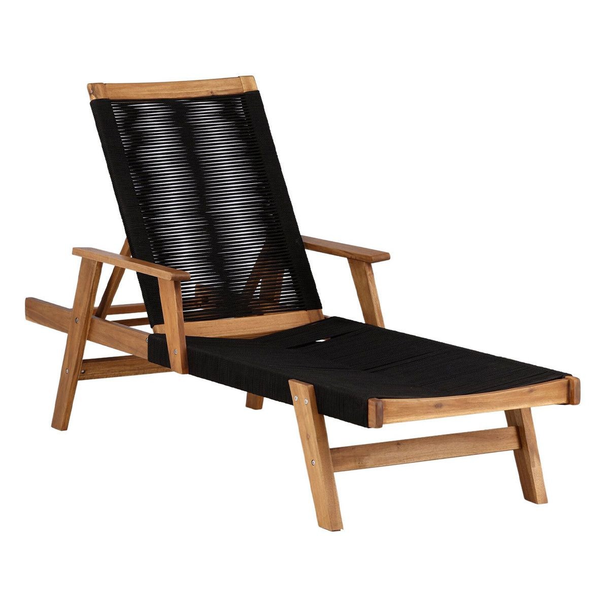 Chaise Longue en Bois Little John 115cm Naturel pour Jardin