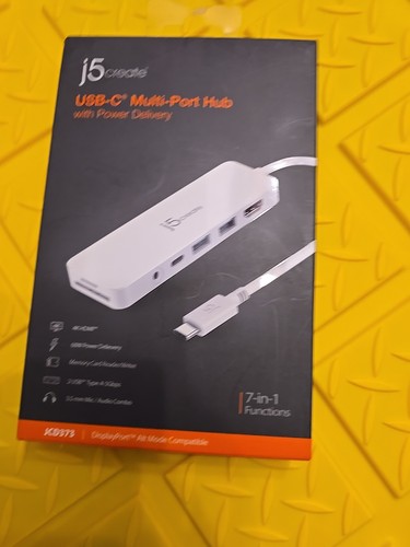 j5create USB-C Multi Port Hub mit Power Delivery JCD373 Weiß - Neu!