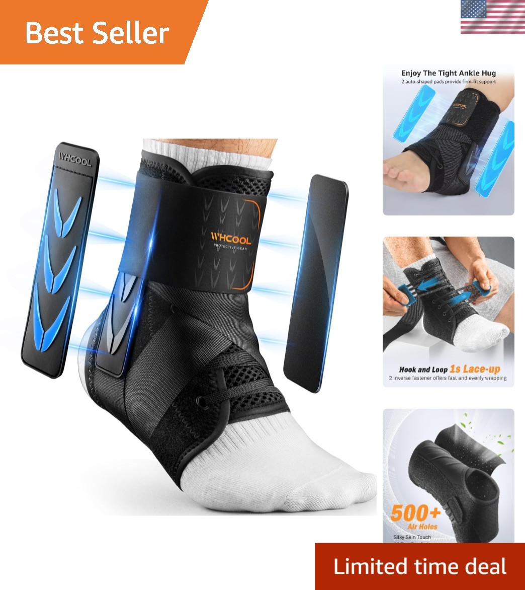 Ankle brace support for sprain pain injuries running sports black m