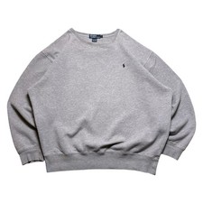 VTG Polo Ralph Lauren Sweatshirt Mens XL Grey Pony Embroidered Crewneck Pullover