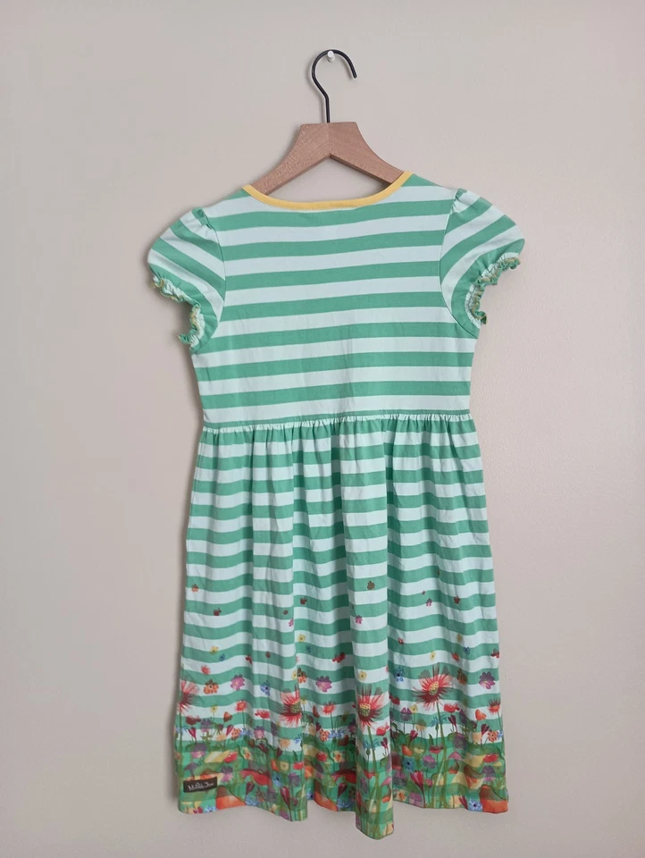 Vestido Matilda Jane Backyard Oasis Aventura Comienza Niñas 12 Verde Floral Rayas Foto 3 de 4