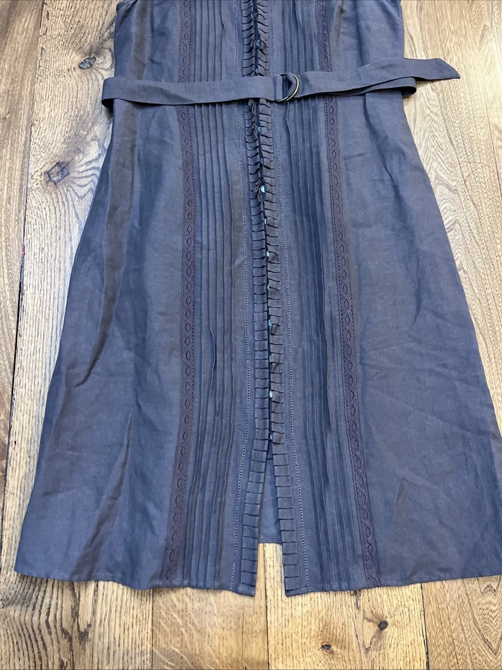 Charter Club Linen Dress Button Up Belted Brown, Women's Size 8 - Image 2 of 4