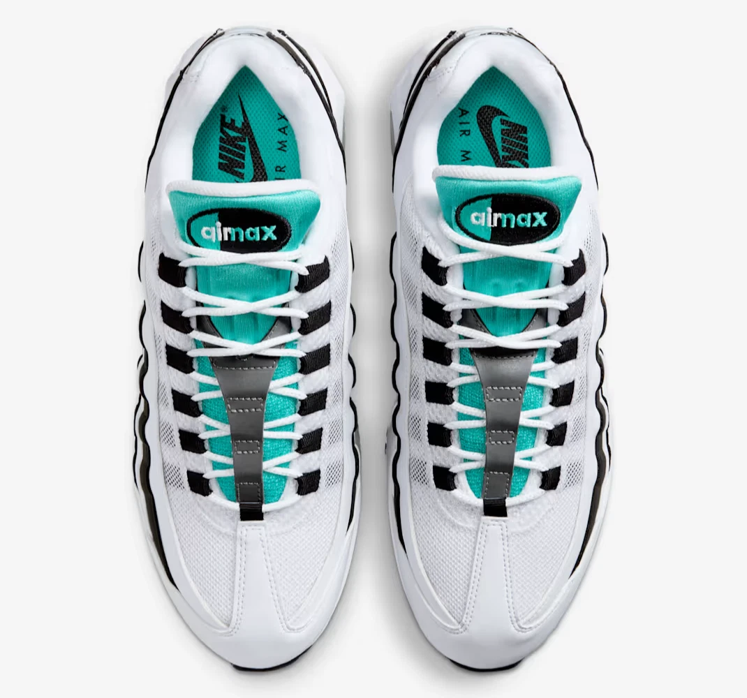 Nike Air Max 95 OG Shoes White Black Silver Hyper Jade Men's