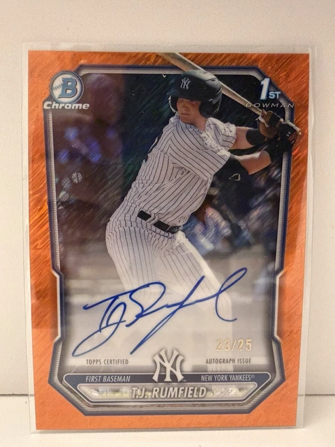 2026 Bowman Baseball T.J. Rumfield Orange Shimmer 1st Bowman Chrome Auto 23/25