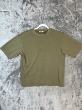 Uniqlo Mens Olive Color Crew Neck T-Shirt Cotton Blend Small