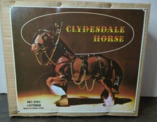Vintage Clydesdale Horse 8.5" Tall x 10" Long Plastic New Old Stock 3165